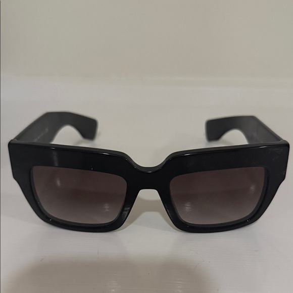 Prada Accessories - Prada Glossy Black Rectangular Sunglasses